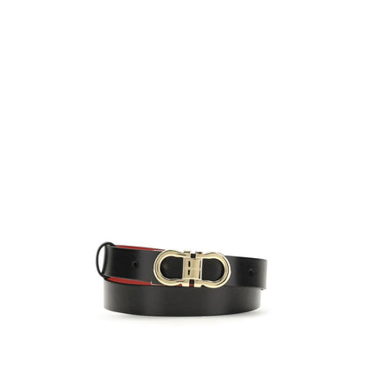 Ferragamo Black Bos Taurus Calf Leather Belt Regular