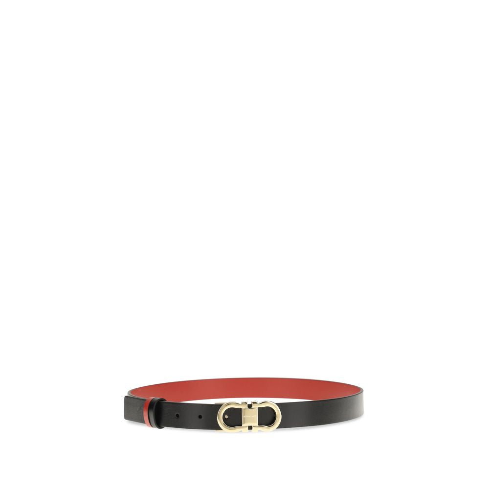 Ferragamo Black Bos Taurus Calf Leather Belt Regular