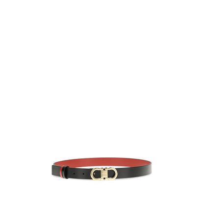 Ferragamo Black Bos Taurus Calf Leather Belt Regular