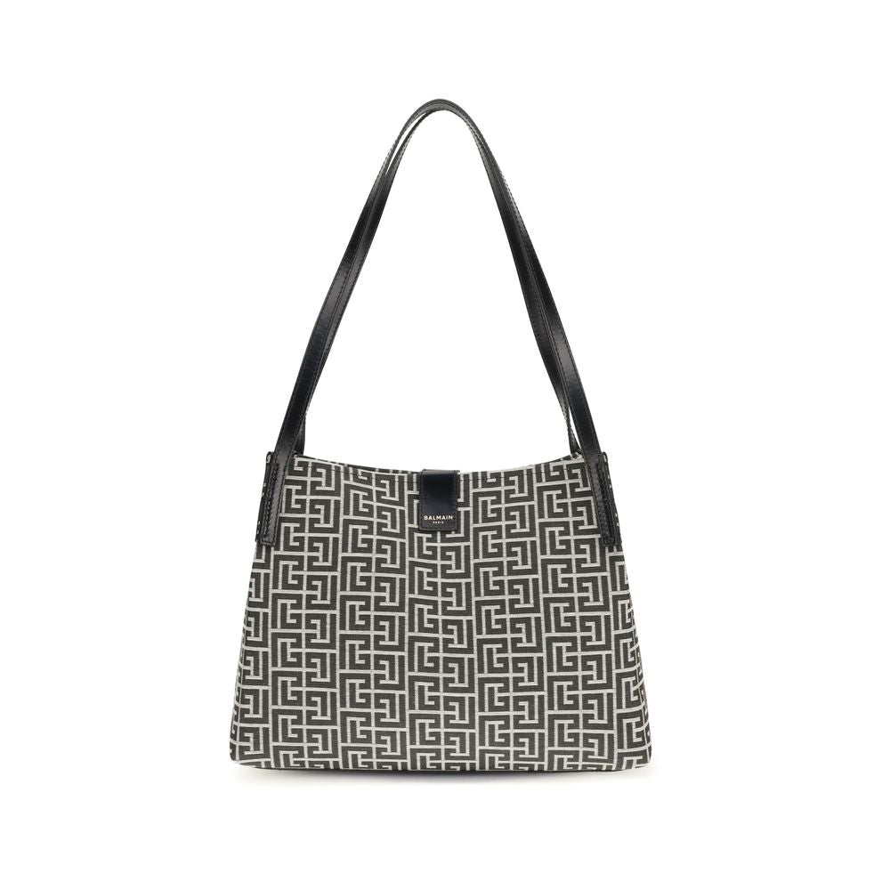 Bolso de Hombro Balmain de Algodón Negro