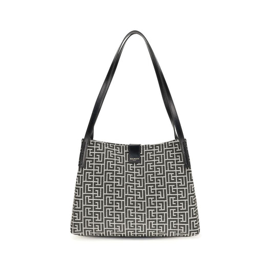 Bolso de Hombro Balmain de Algodón Negro