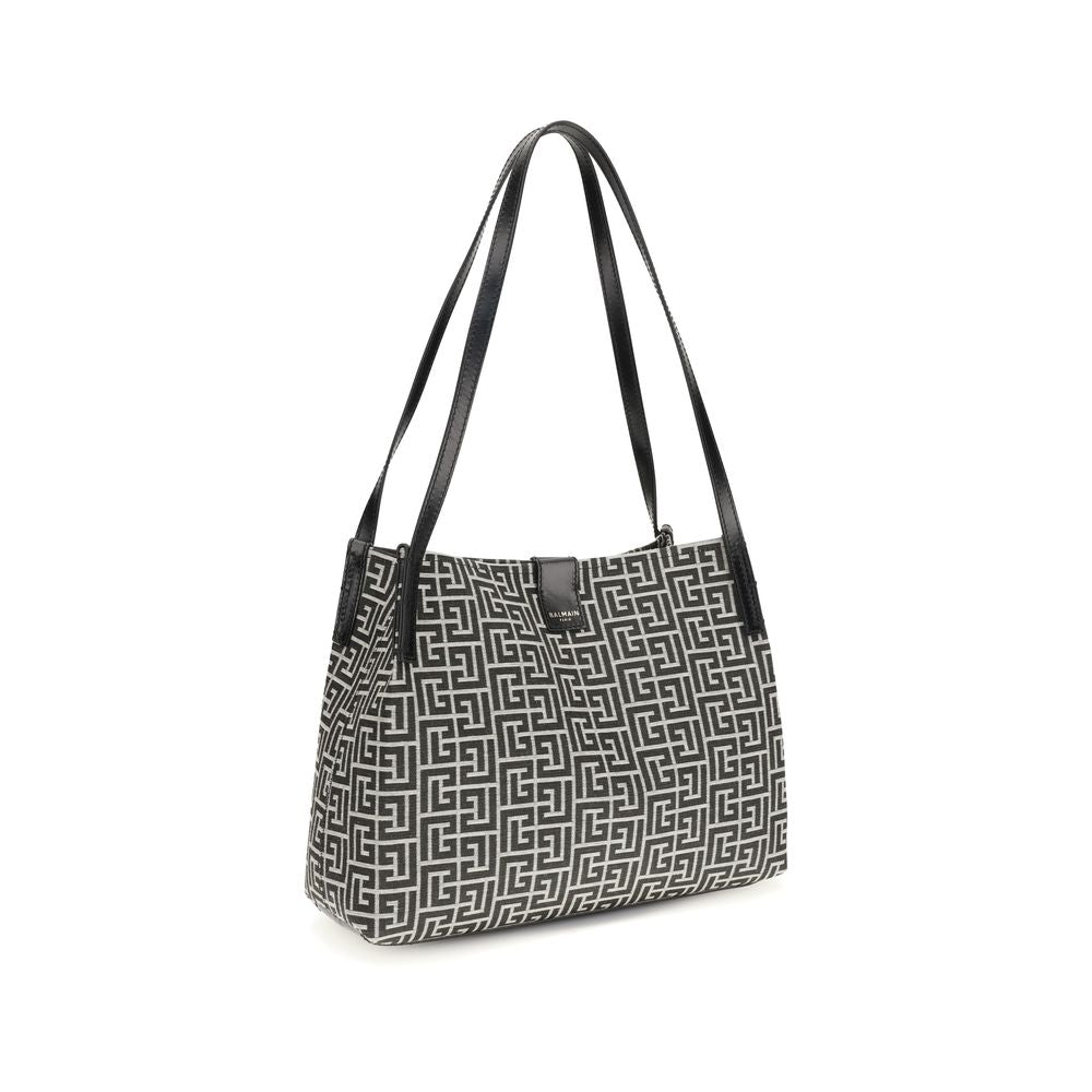 Bolso de Hombro Balmain de Algodón Negro
