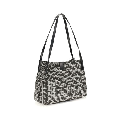 Bolso de Hombro Balmain de Algodón Negro