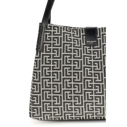Bolso de Hombro Balmain de Algodón Negro