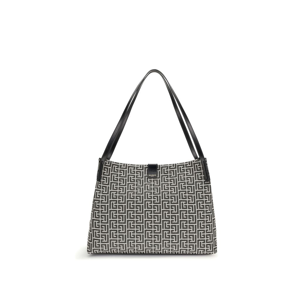 Bolso de Hombro Balmain de Algodón Negro