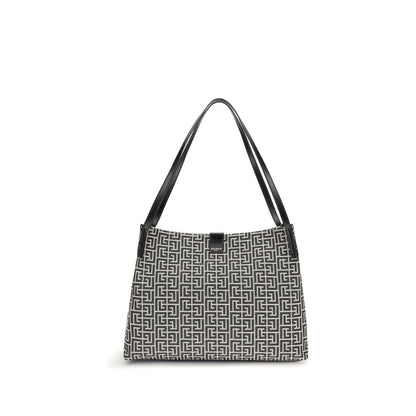 Bolso de Hombro Balmain de Algodón Negro