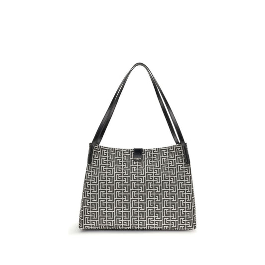 Bolso de Hombro Balmain de Algodón Negro