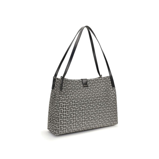 Bolso de Hombro Balmain de Algodón Negro