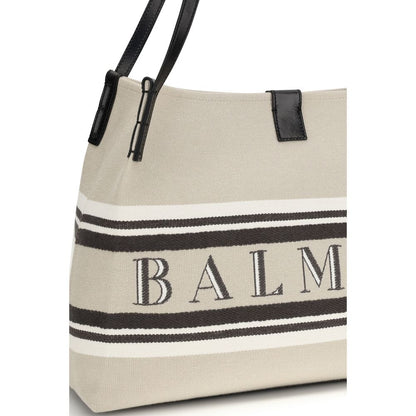 Bolso de Hombro Balmain de Algodón Multicolor