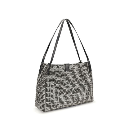 Bolso de Hombro Balmain de Algodón Negro