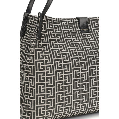 Bolso de Hombro Balmain de Algodón Negro