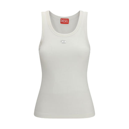 Camiseta sin mangas de algodón blanco Diesel