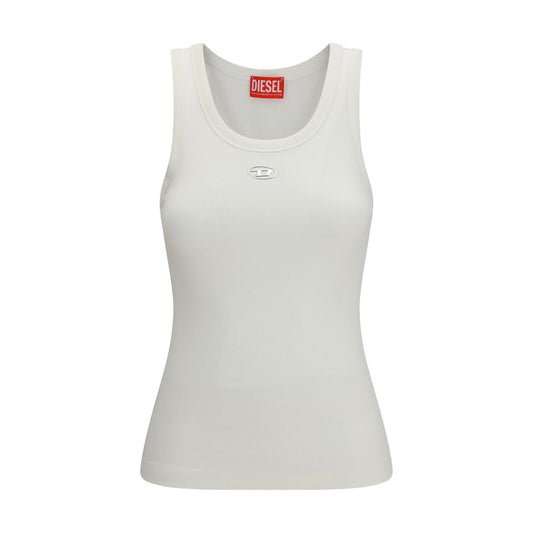 Camiseta sin mangas de algodón blanco Diesel