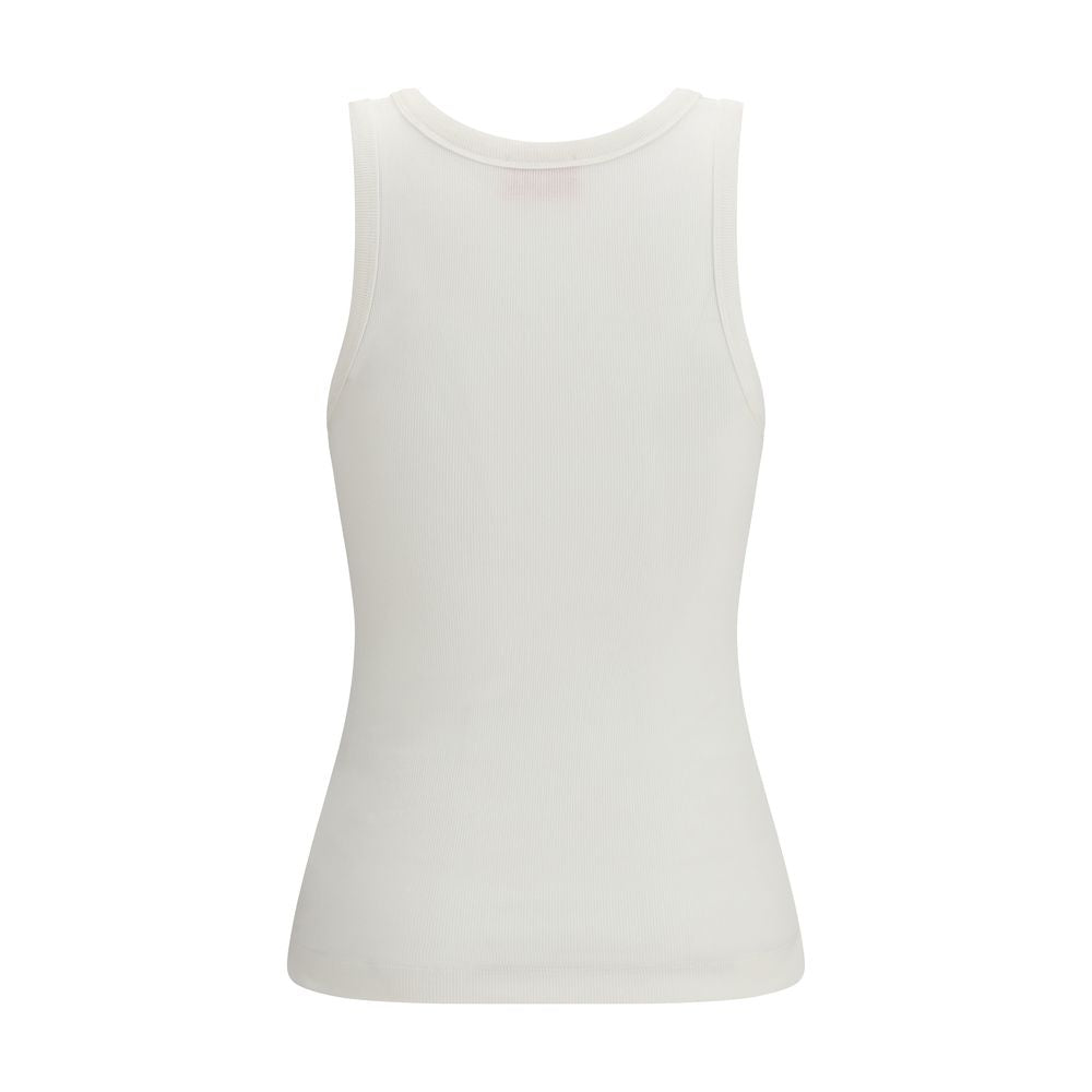 Camiseta sin mangas de algodón blanco Diesel