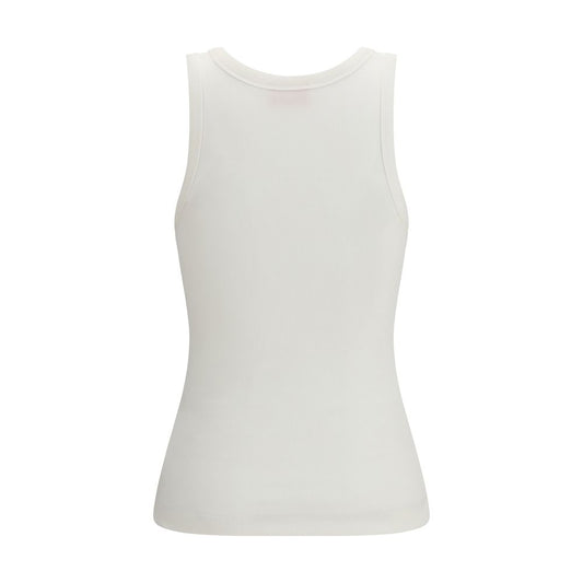 Camiseta sin mangas de algodón blanco Diesel