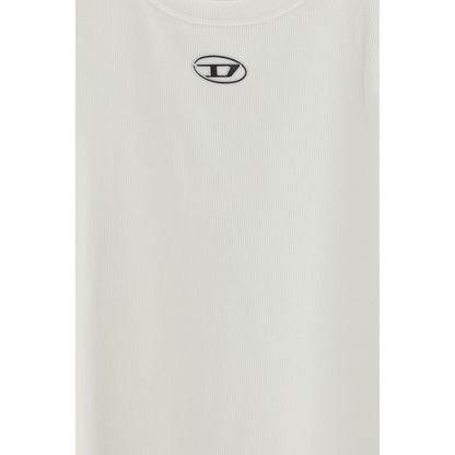 Camiseta sin mangas de algodón blanco Diesel
