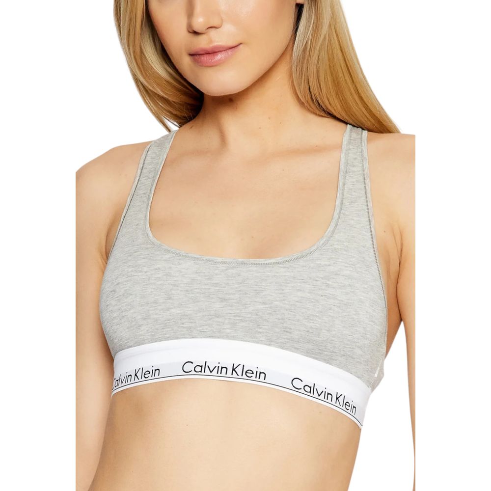 Sujetador de algodón gris Calvin Klein Underwear
