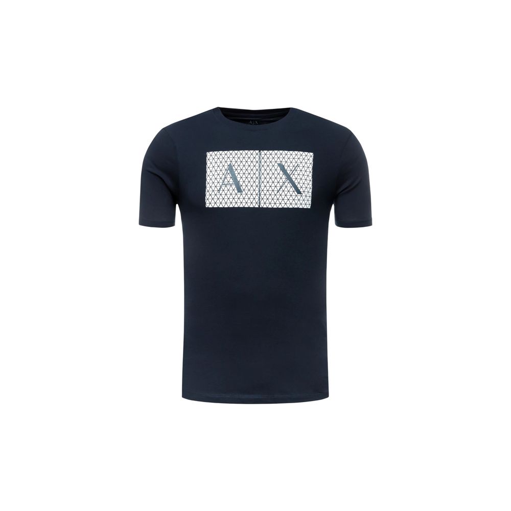 Camiseta de algodón azul Armani Exchange