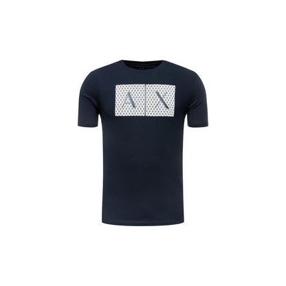 Camiseta de algodón azul Armani Exchange