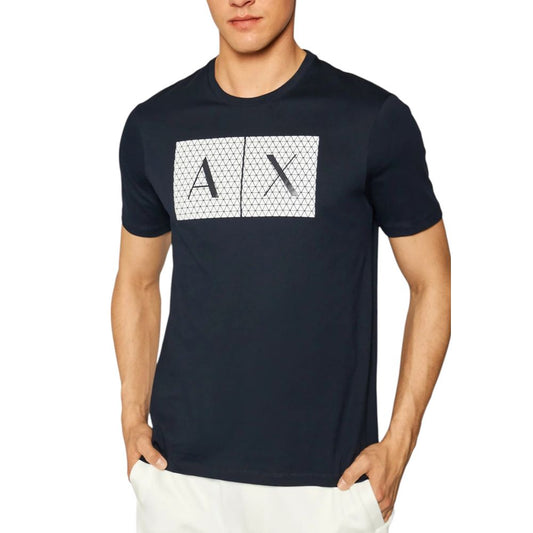 Camiseta de algodón azul Armani Exchange