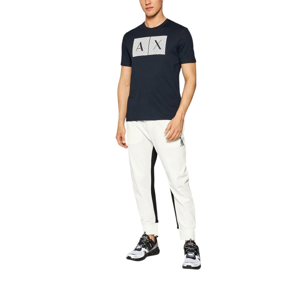 Camiseta de algodón azul Armani Exchange