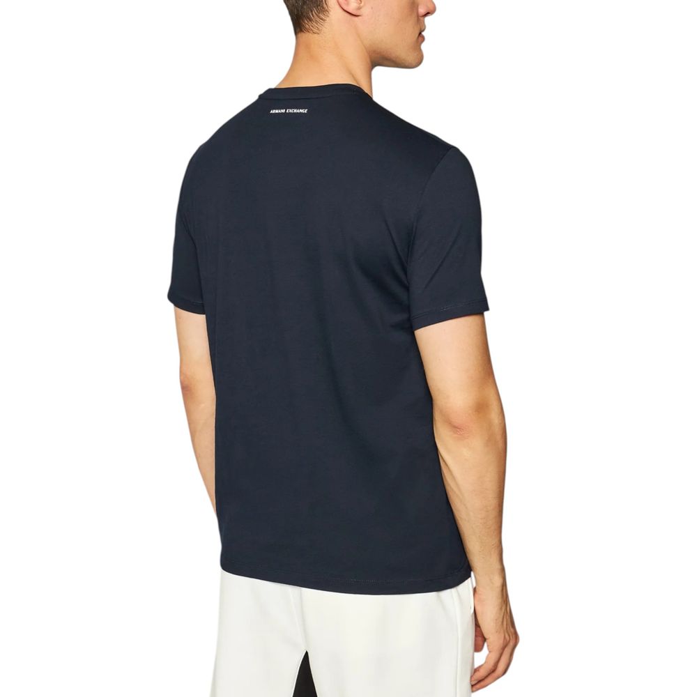Camiseta de algodón azul Armani Exchange
