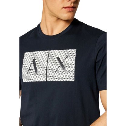 Camiseta de algodón azul Armani Exchange