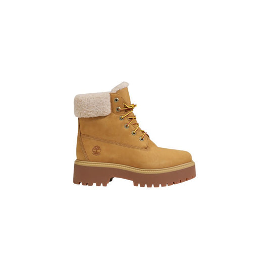 Botas Timberland beige de cuero reciclado con cordones