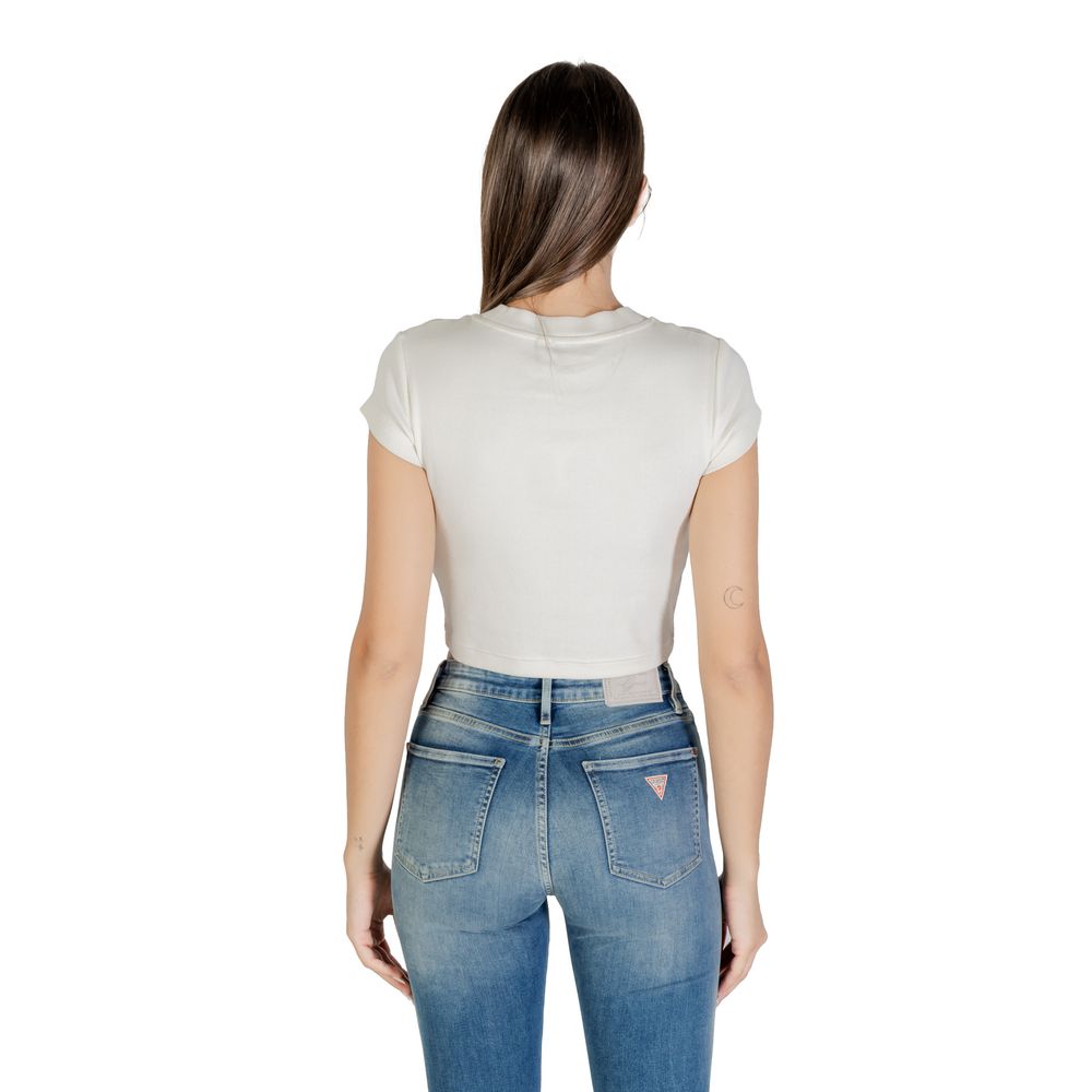 Camiseta Calvin Klein Jeans de algodón color crema