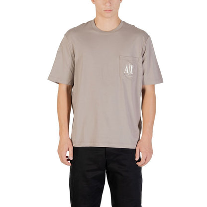 Armani Exchange T-shirt marron en coton respirant