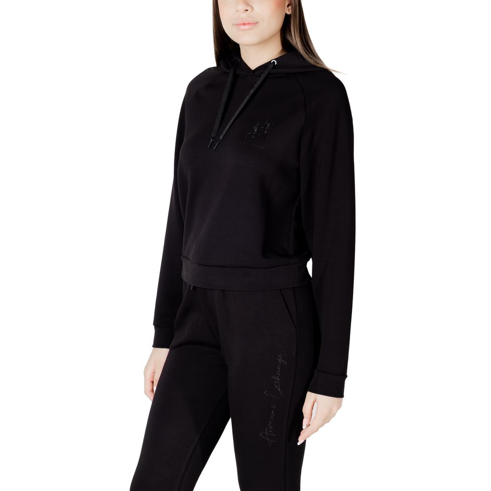 Sudadera Armani Exchange Negra Con Capucha De Viscosa
