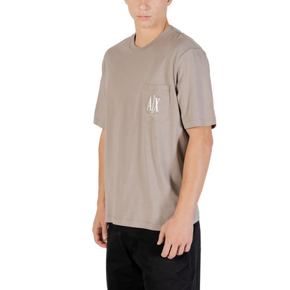 Armani Exchange T-shirt marron en coton respirant