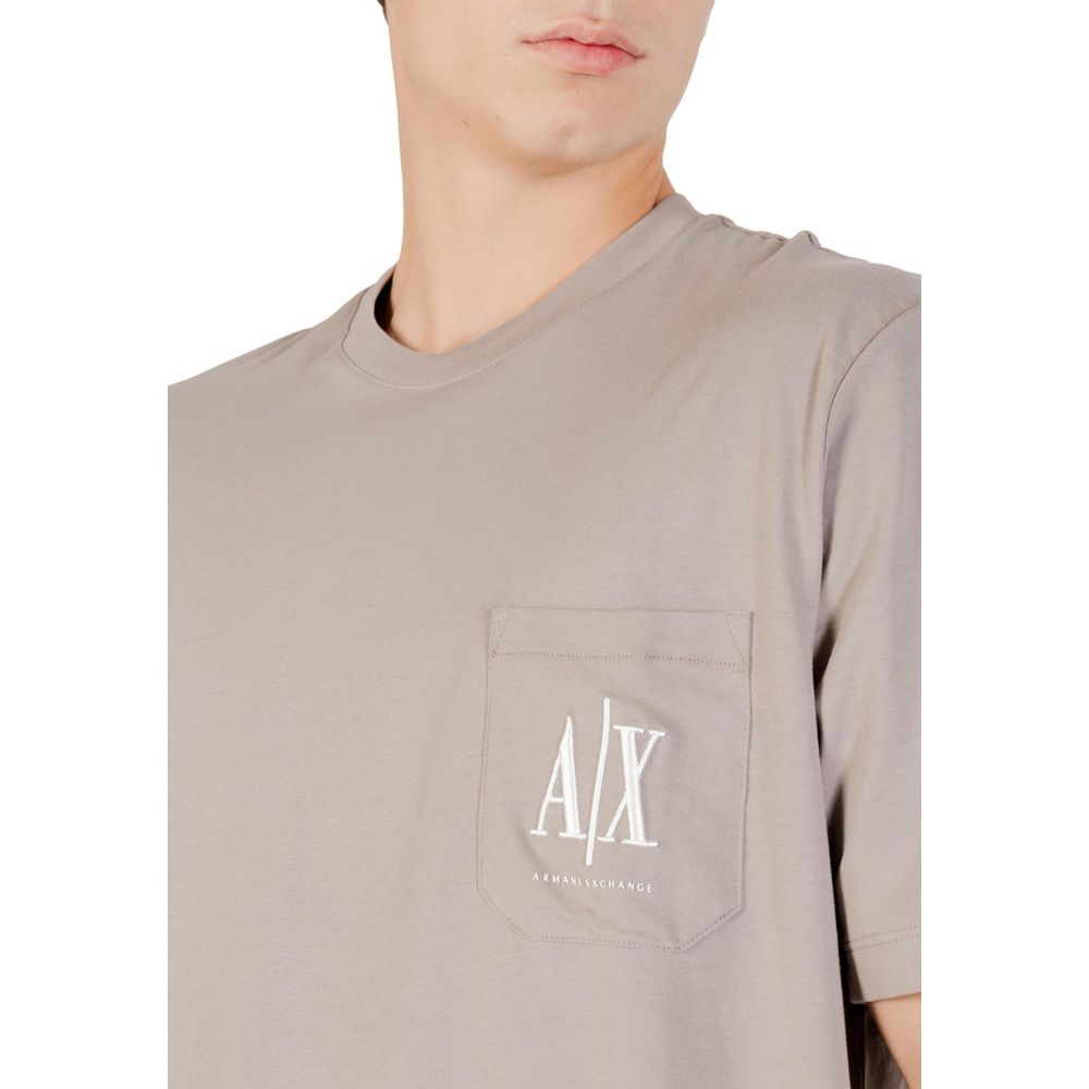 Armani Exchange T-shirt marron en coton respirant