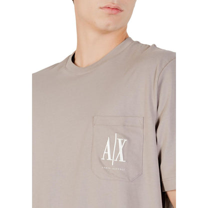 Armani Exchange T-shirt marron en coton respirant