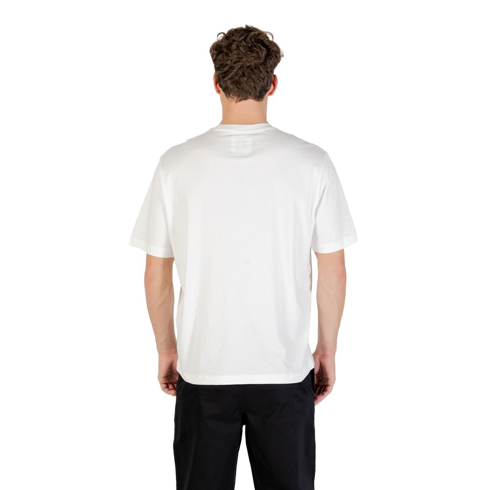 Armani Exchange Cream Cotton T-Shirt - Short Sleeve and Regular Fit -