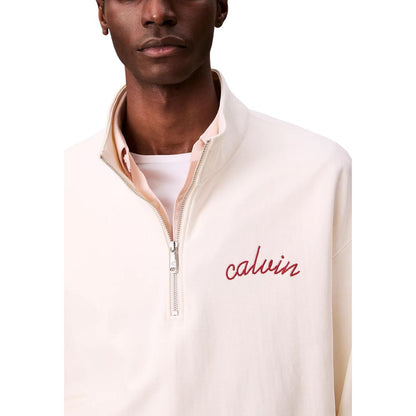 Sudadera de algodón blanca de Calvin Klein Jeans