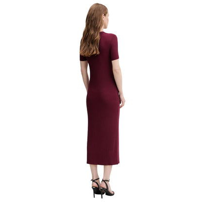 Vestido largo modal Burdeos de Calvin Klein Jeans