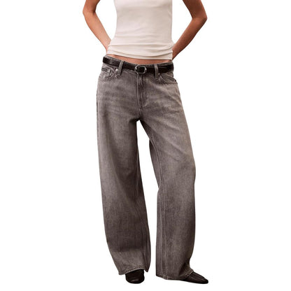 Calvin Klein Jeans Jean Boyfriend Gris En Coton