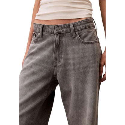 Calvin Klein Jeans Jean Boyfriend Gris En Coton