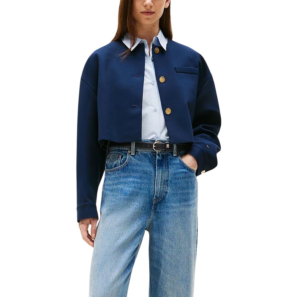 Blazer azul de viscosa Tommy Hilfiger