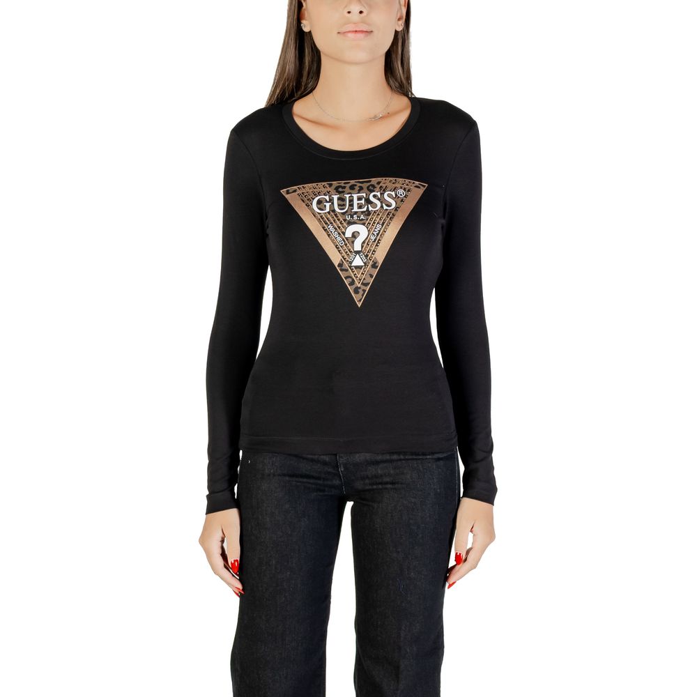 Camiseta Guess de algodón negro de manga larga
