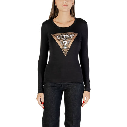 Camiseta Guess de algodón negro de manga larga