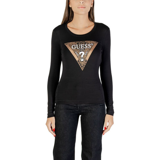 Camiseta Guess de algodón negro de manga larga