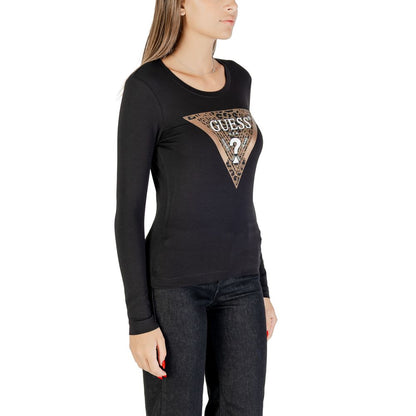 Camiseta Guess de algodón negro de manga larga