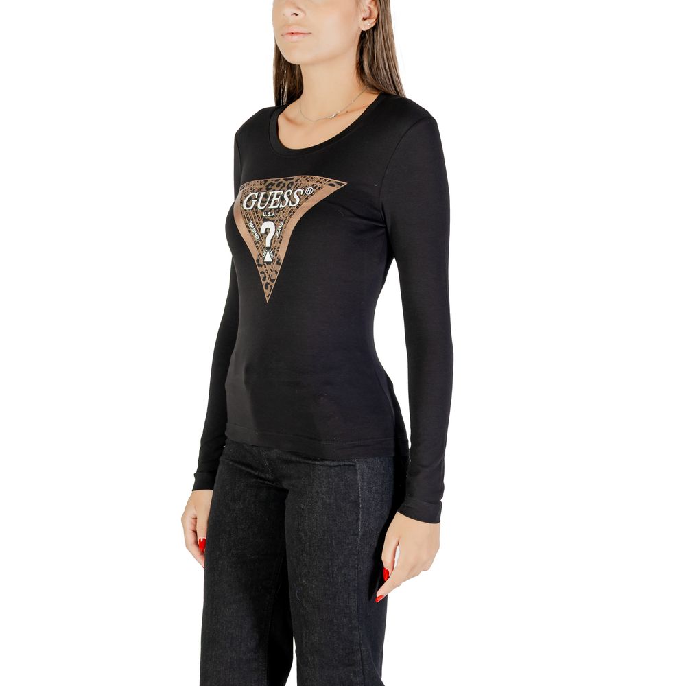 Camiseta Guess de algodón negro de manga larga