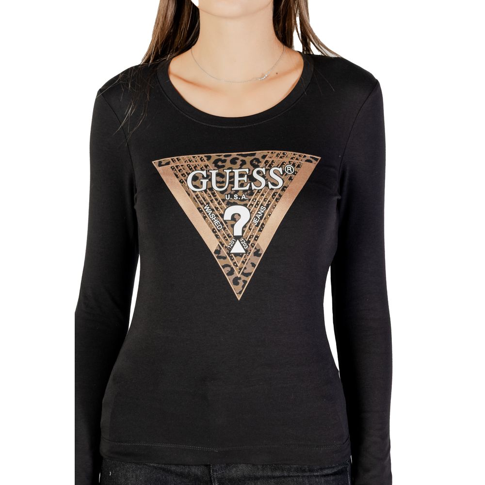 Camiseta Guess de algodón negro de manga larga