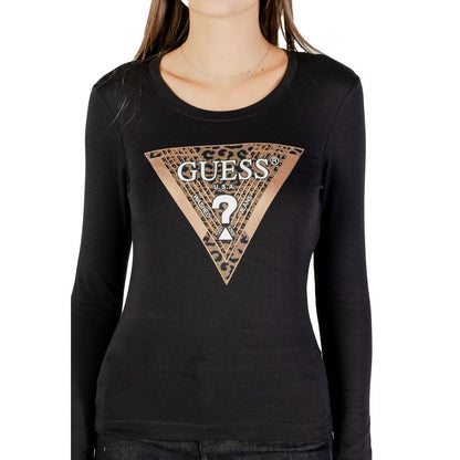 Camiseta Guess de algodón negro de manga larga