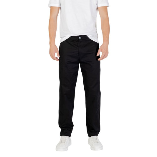 Armani Exchange Pantalones Negros De Algodón - Corte Ajustado Moderno
