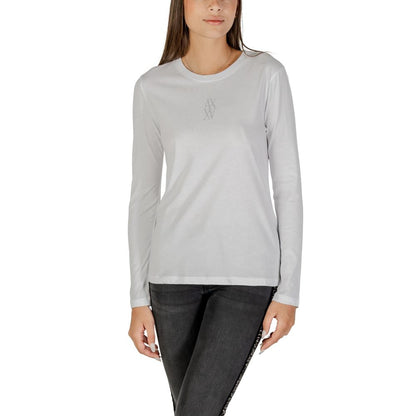Camiseta de manga larga blanca de algodón Armani Exchange
