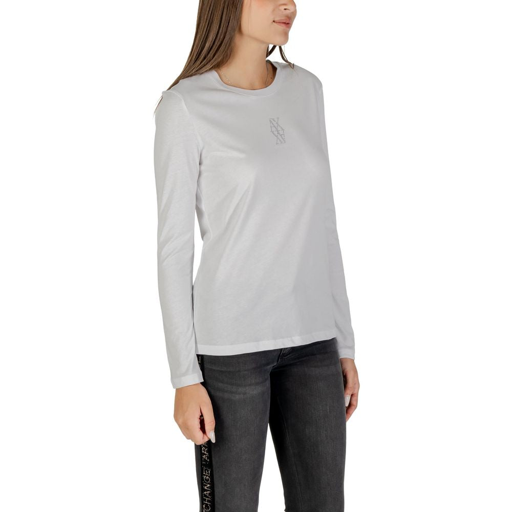 Camiseta de manga larga blanca de algodón Armani Exchange